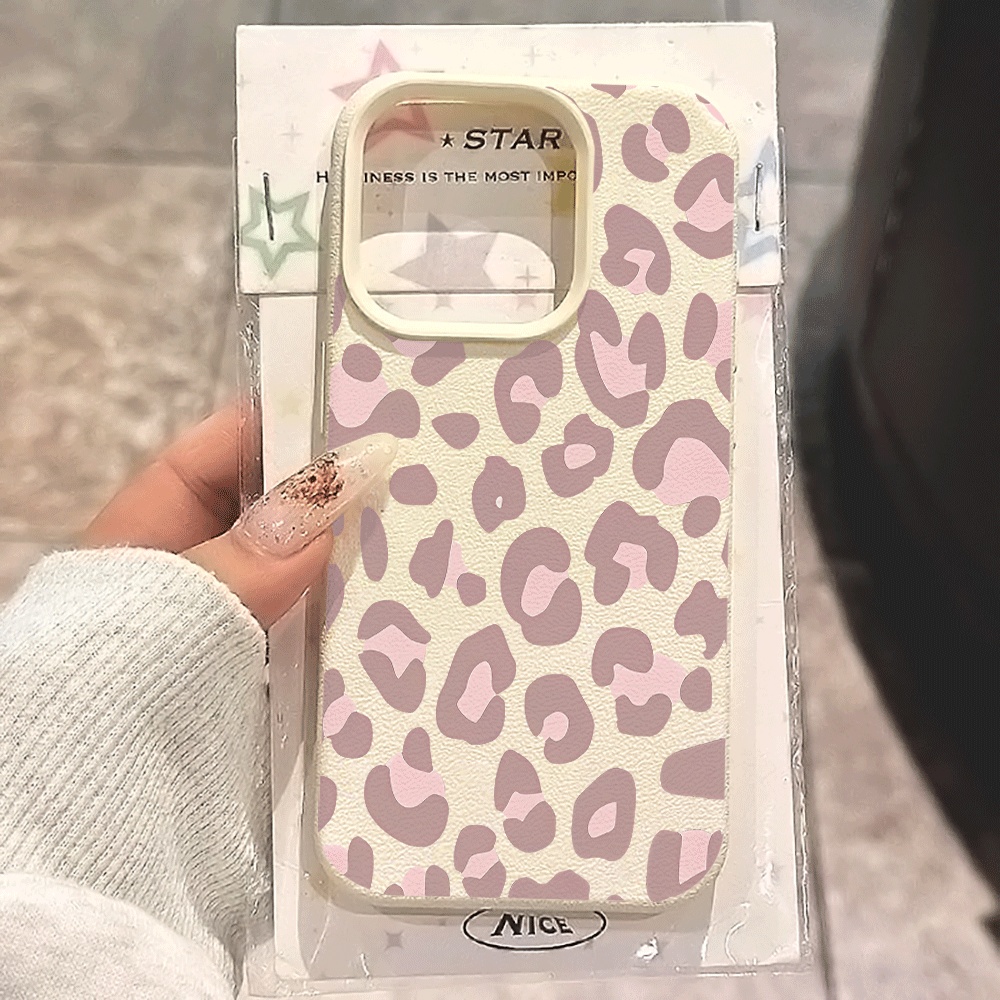 Apple Iphone 15 - Pale Purple Leopard Print Phone Case